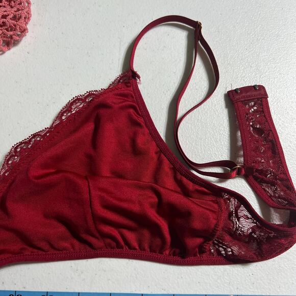 Shein (2XL) Red Floral Lace Wireless Fashion Bralette - Picture 4 of 7